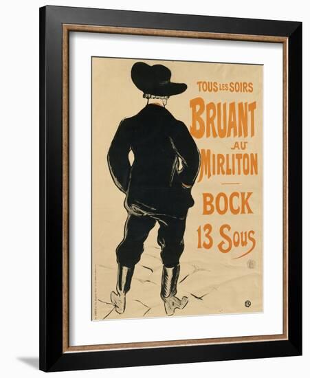 Aristide Bruant, 1893-Henri de Toulouse-Lautrec-Framed Giclee Print