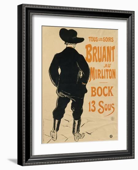 Aristide Bruant, 1893-Henri de Toulouse-Lautrec-Framed Giclee Print