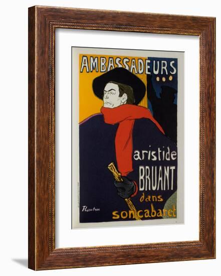 Aristide Bruant - Ambassadeurs-Henri de Toulouse-Lautrec-Framed Collectable Print