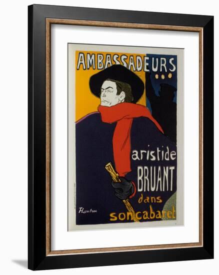 Aristide Bruant - Ambassadeurs-Henri de Toulouse-Lautrec-Framed Collectable Print