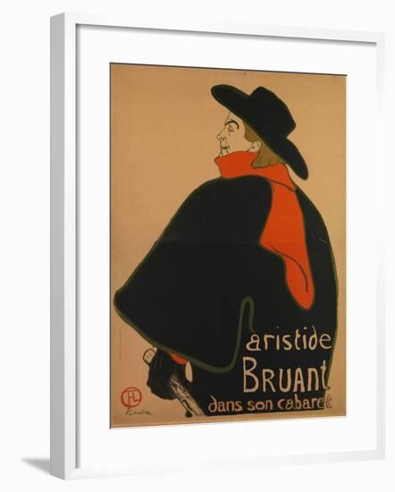 Aristide Bruant, at His Cabaret, 1893-Henri de Toulouse-Lautrec-Framed Giclee Print