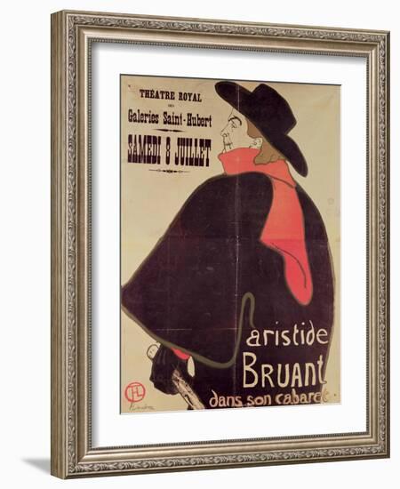 Aristide Bruant Dans Son Cabaret, 1893 (Colour Litho)-Henri de Toulouse-Lautrec-Framed Giclee Print