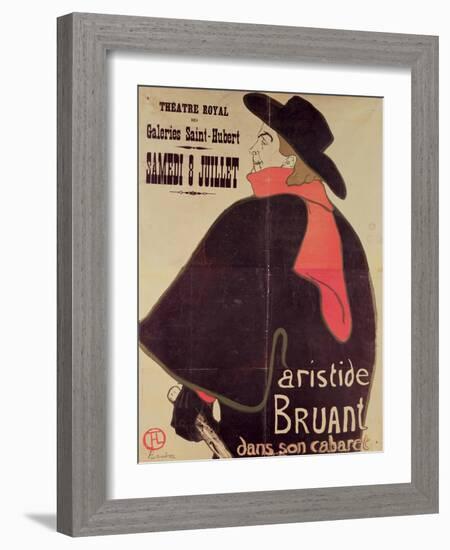 Aristide Bruant Dans Son Cabaret, 1893 (Colour Litho)-Henri de Toulouse-Lautrec-Framed Giclee Print