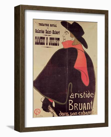 Aristide Bruant Dans Son Cabaret, 1893 (Colour Litho)-Henri de Toulouse-Lautrec-Framed Giclee Print