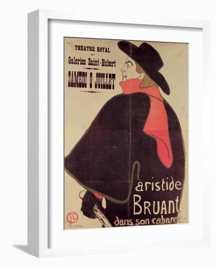 Aristide Bruant Dans Son Cabaret, 1893 (Colour Litho)-Henri de Toulouse-Lautrec-Framed Giclee Print