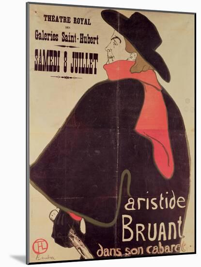 Aristide Bruant Dans Son Cabaret, 1893 (Colour Litho)-Henri de Toulouse-Lautrec-Mounted Giclee Print