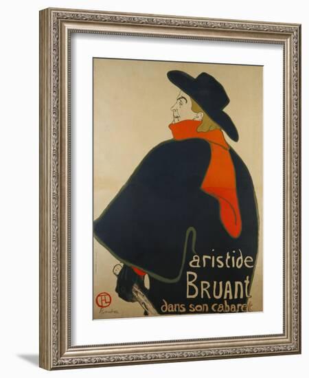 Aristide Bruant Dans Son Cabaret, France, 1893-Henri de Toulouse-Lautrec-Framed Giclee Print