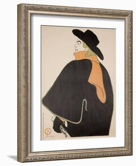 Aristide Bruant in His Cabaret, 1893 (Colour Litho)-Henri de Toulouse-Lautrec-Framed Giclee Print