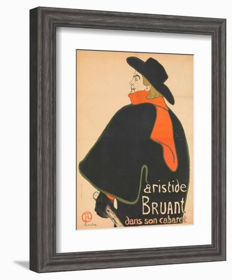 Aristide Bruant in His Cabaret, 1893-Henri de Toulouse-Lautrec-Framed Giclee Print