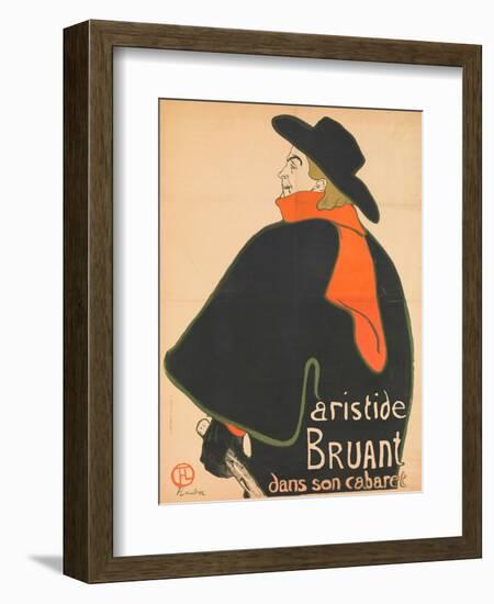 Aristide Bruant in His Cabaret, 1893-Henri de Toulouse-Lautrec-Framed Giclee Print