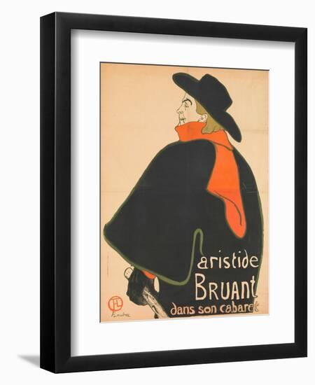 Aristide Bruant in His Cabaret, 1893-Henri de Toulouse-Lautrec-Framed Giclee Print