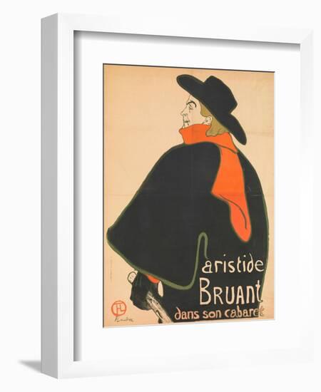 Aristide Bruant in His Cabaret, 1893-Henri de Toulouse-Lautrec-Framed Giclee Print