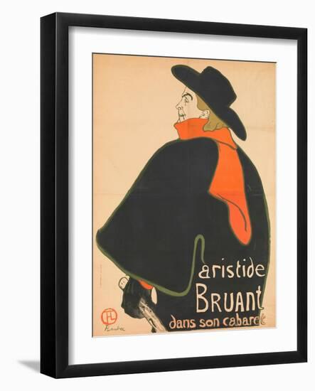 Aristide Bruant in His Cabaret, 1893-Henri de Toulouse-Lautrec-Framed Premium Giclee Print