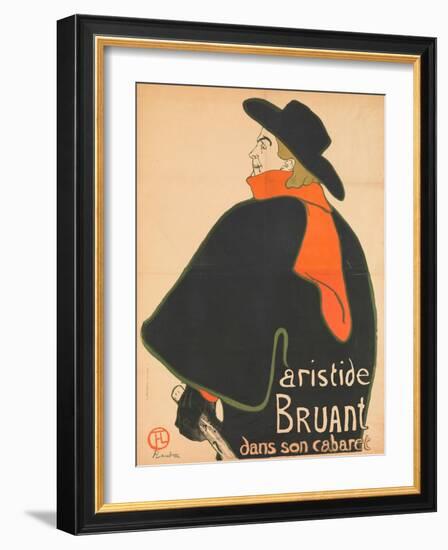 Aristide Bruant in His Cabaret, 1893-Henri de Toulouse-Lautrec-Framed Premium Giclee Print