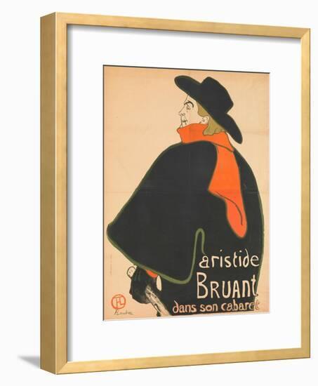 Aristide Bruant in His Cabaret, 1893-Henri de Toulouse-Lautrec-Framed Giclee Print