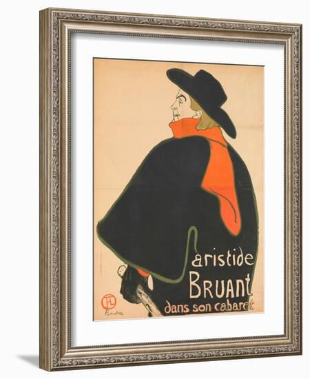 Aristide Bruant in His Cabaret, 1893-Henri de Toulouse-Lautrec-Framed Giclee Print