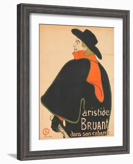 Aristide Bruant in His Cabaret, 1893-Henri de Toulouse-Lautrec-Framed Giclee Print