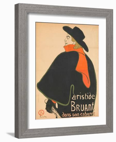 Aristide Bruant in His Cabaret, 1893-Henri de Toulouse-Lautrec-Framed Giclee Print