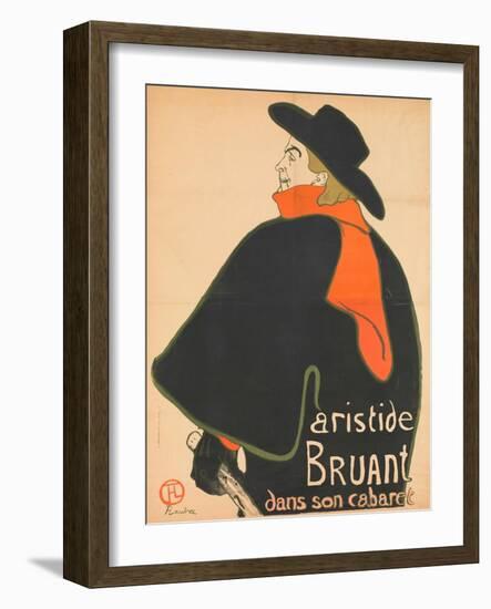 Aristide Bruant in His Cabaret, 1893-Henri de Toulouse-Lautrec-Framed Giclee Print