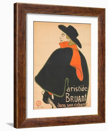 Aristide Bruant in His Cabaret, 1893-Henri de Toulouse-Lautrec-Framed Giclee Print