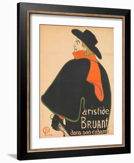 Aristide Bruant in His Cabaret, 1893-Henri de Toulouse-Lautrec-Framed Giclee Print