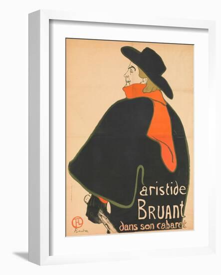 Aristide Bruant in His Cabaret, 1893-Henri de Toulouse-Lautrec-Framed Giclee Print