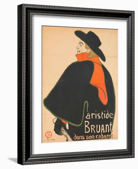 Aristide Bruant in His Cabaret, 1893-Henri de Toulouse-Lautrec-Framed Giclee Print