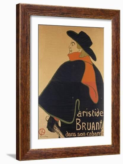 Aristide Bruant in His Cabaret, 1893-Henri de Toulouse-Lautrec-Framed Giclee Print