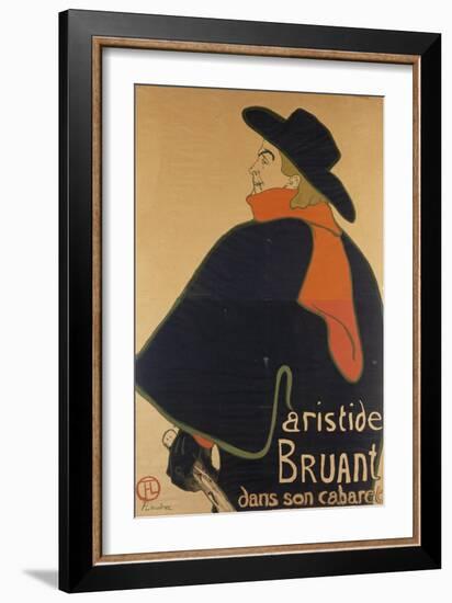 Aristide Bruant in His Cabaret, 1893-Henri de Toulouse-Lautrec-Framed Giclee Print