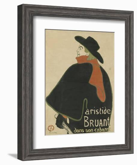 Aristide Bruant, in His Cabaret, 1893-Henri de Toulouse-Lautrec-Framed Giclee Print