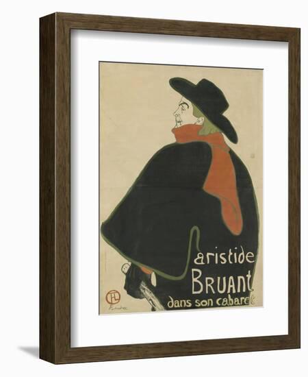 Aristide Bruant, in His Cabaret, 1893-Henri de Toulouse-Lautrec-Framed Giclee Print