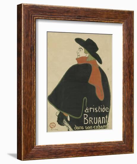 Aristide Bruant, in His Cabaret, 1893-Henri de Toulouse-Lautrec-Framed Giclee Print