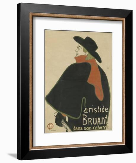 Aristide Bruant, in His Cabaret, 1893-Henri de Toulouse-Lautrec-Framed Giclee Print