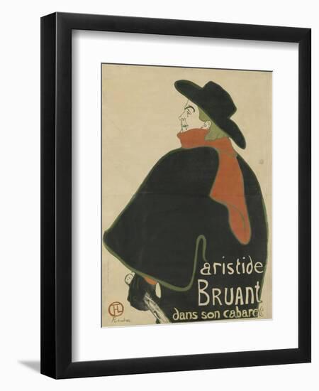 Aristide Bruant, in His Cabaret, 1893-Henri de Toulouse-Lautrec-Framed Giclee Print