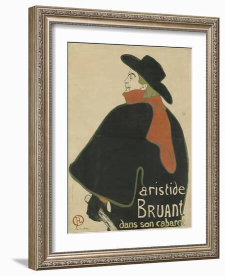 Aristide Bruant, in His Cabaret, 1893-Henri de Toulouse-Lautrec-Framed Giclee Print