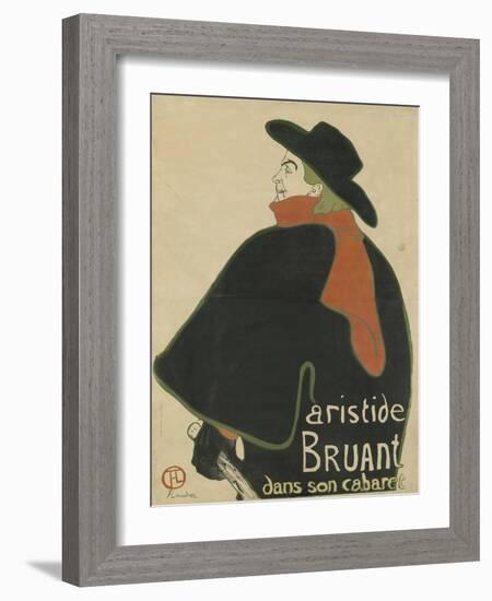 Aristide Bruant, in His Cabaret, 1893-Henri de Toulouse-Lautrec-Framed Giclee Print