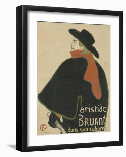 Aristide Bruant, in His Cabaret, 1893-Henri de Toulouse-Lautrec-Framed Giclee Print