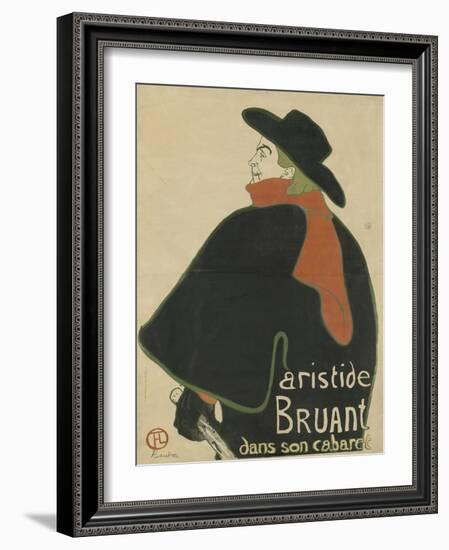 Aristide Bruant, in His Cabaret, 1893-Henri de Toulouse-Lautrec-Framed Giclee Print