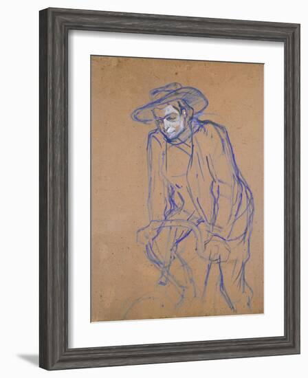 Aristide Bruant on a Bicycle, 1896-Henri de Toulouse-Lautrec-Framed Giclee Print