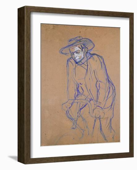 Aristide Bruant on a Bicycle, 1896-Henri de Toulouse-Lautrec-Framed Giclee Print