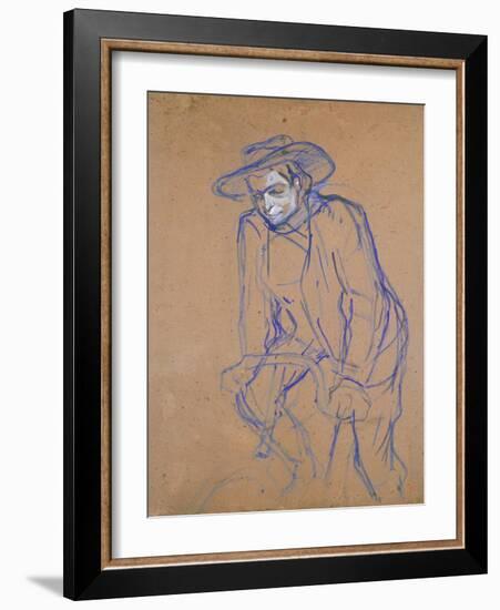 Aristide Bruant on a Bicycle, 1896-Henri de Toulouse-Lautrec-Framed Giclee Print