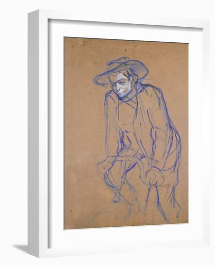 Aristide Bruant on a Bicycle, 1896-Henri de Toulouse-Lautrec-Framed Giclee Print