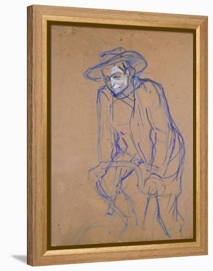 Aristide Bruant on a Bicycle, 1896-Henri de Toulouse-Lautrec-Framed Premier Image Canvas