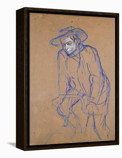 Aristide Bruant on a Bicycle, 1896-Henri de Toulouse-Lautrec-Framed Premier Image Canvas