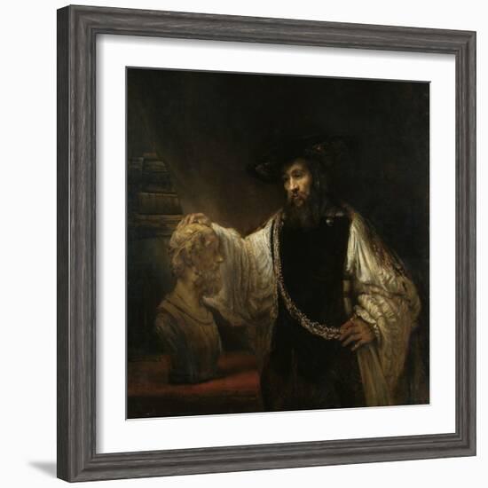 Aristotle (384-322 BC) with a Bust of Homer, 1653-Rembrandt van Rijn-Framed Giclee Print