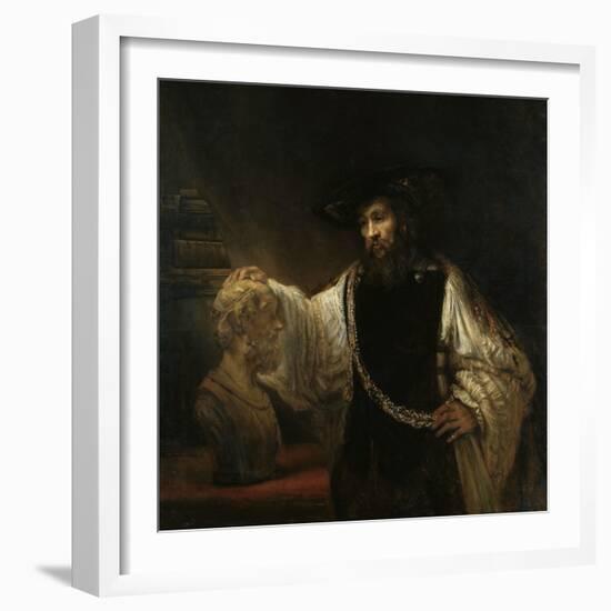 Aristotle (384-322 BC) with a Bust of Homer, 1653-Rembrandt van Rijn-Framed Giclee Print