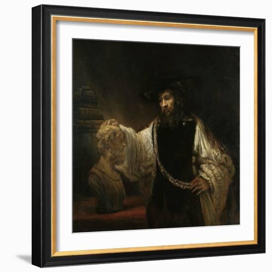 Aristotle (384-322 BC) with a Bust of Homer, 1653-Rembrandt van Rijn-Framed Giclee Print