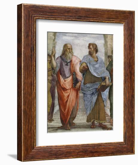 Aristotle and Plato: Detail of School of Athens, 1510-11 (Fresco) (Detail of 472)-Raphael-Framed Premium Giclee Print