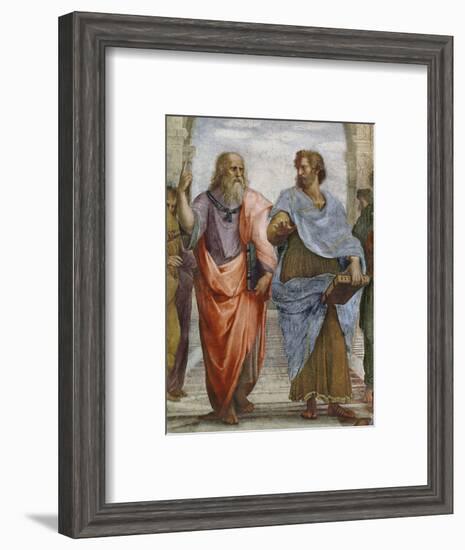 Aristotle and Plato: Detail of School of Athens, 1510-11 (Fresco) (Detail of 472)-Raphael-Framed Premium Giclee Print