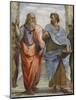 Aristotle and Plato: Detail of School of Athens, 1510-11 (Fresco) (Detail of 472)-Raphael-Mounted Premium Giclee Print